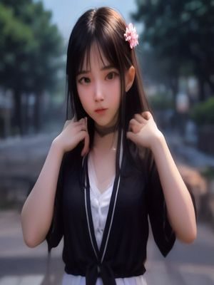 阿娇照片出道时期棚拍：白色系少女造型，长发披肩，背景纯白，展现 2001 年出道初期清纯甜美少女形象